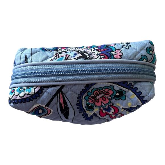 Vera Bradley Small Makeup Cosmetic Bag Blue Makani Paisley Travel Zip Around - Picture 5 of 8